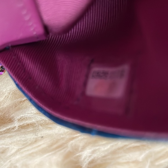 Chanel Blue and Pink quilted lamb skin bag with chain rainbow hardware - Picture 11 of 13